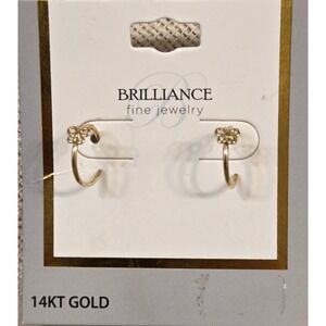 14k Yellow Gold Butterfly Hoop Earrings 13mm JCM